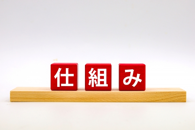 仕組みの文字列と積み木