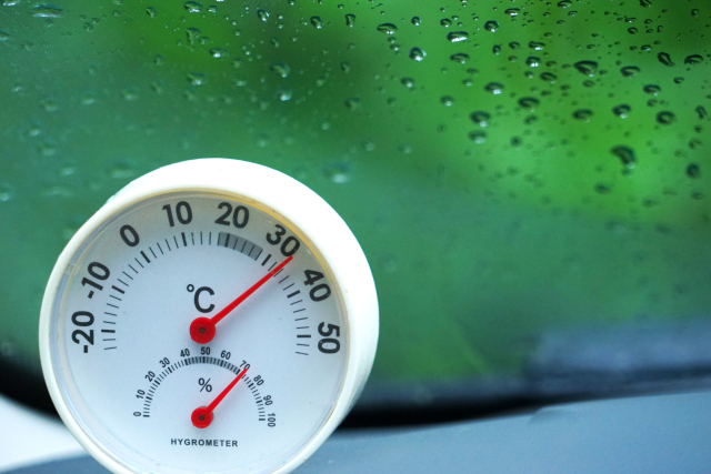 雨の日の温度湿度計