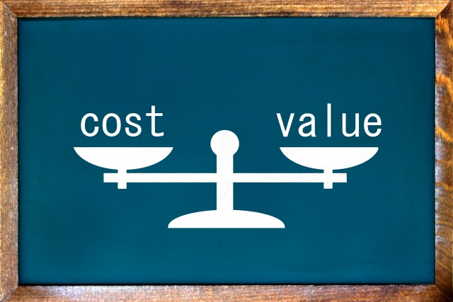 cost・valueと書かれたボード